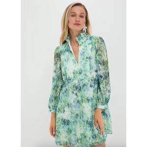 Tuckernuck Water Lilies Organza Palmerston Dress Sz XS